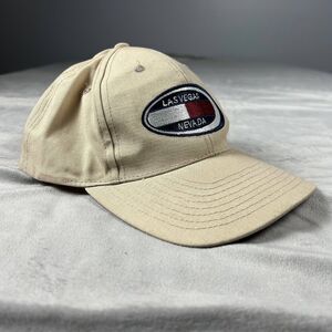Simple Symbol LTD. Hat Cap Beige One Size Las Vegas Nevada Snapback Cotton Vtg